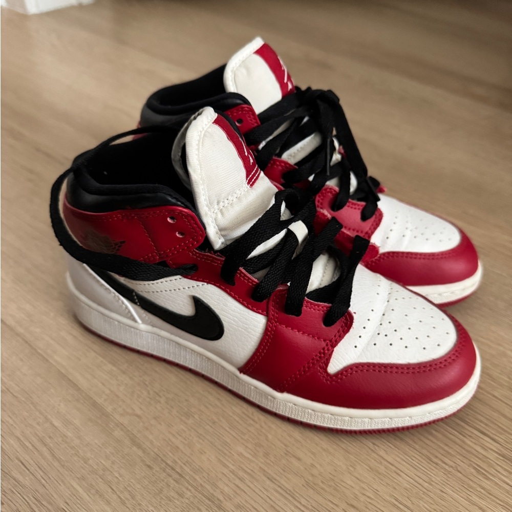 Nike Red and White Sneakers High-Top Design